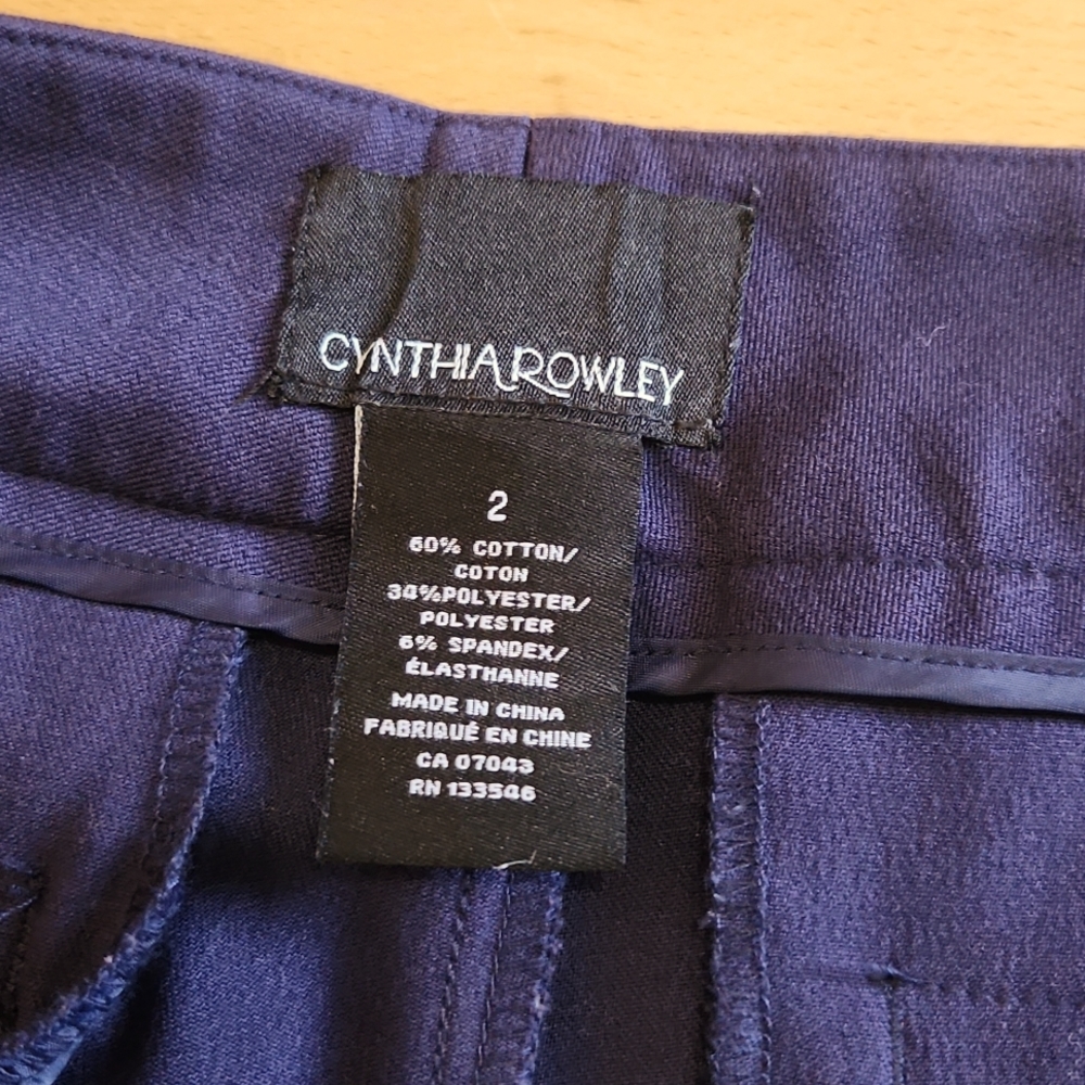 Cynthia Rowley Blue Ankle Pants - Picture 2 of 7